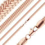 Cadenas de serpiente enchapadas en Oro 14K, oro rosa, dos tonos.