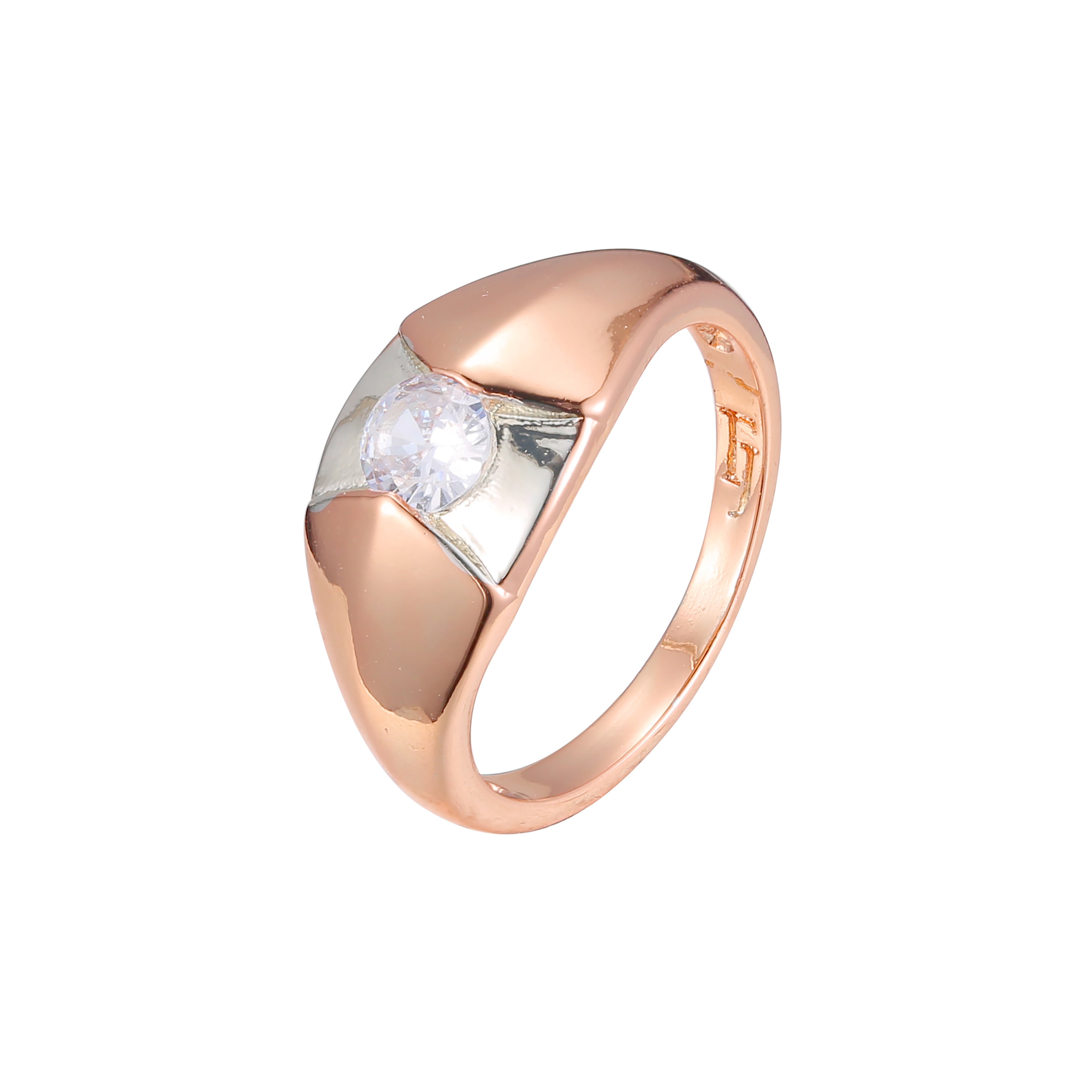 Rose Gold two tone solitaire rings