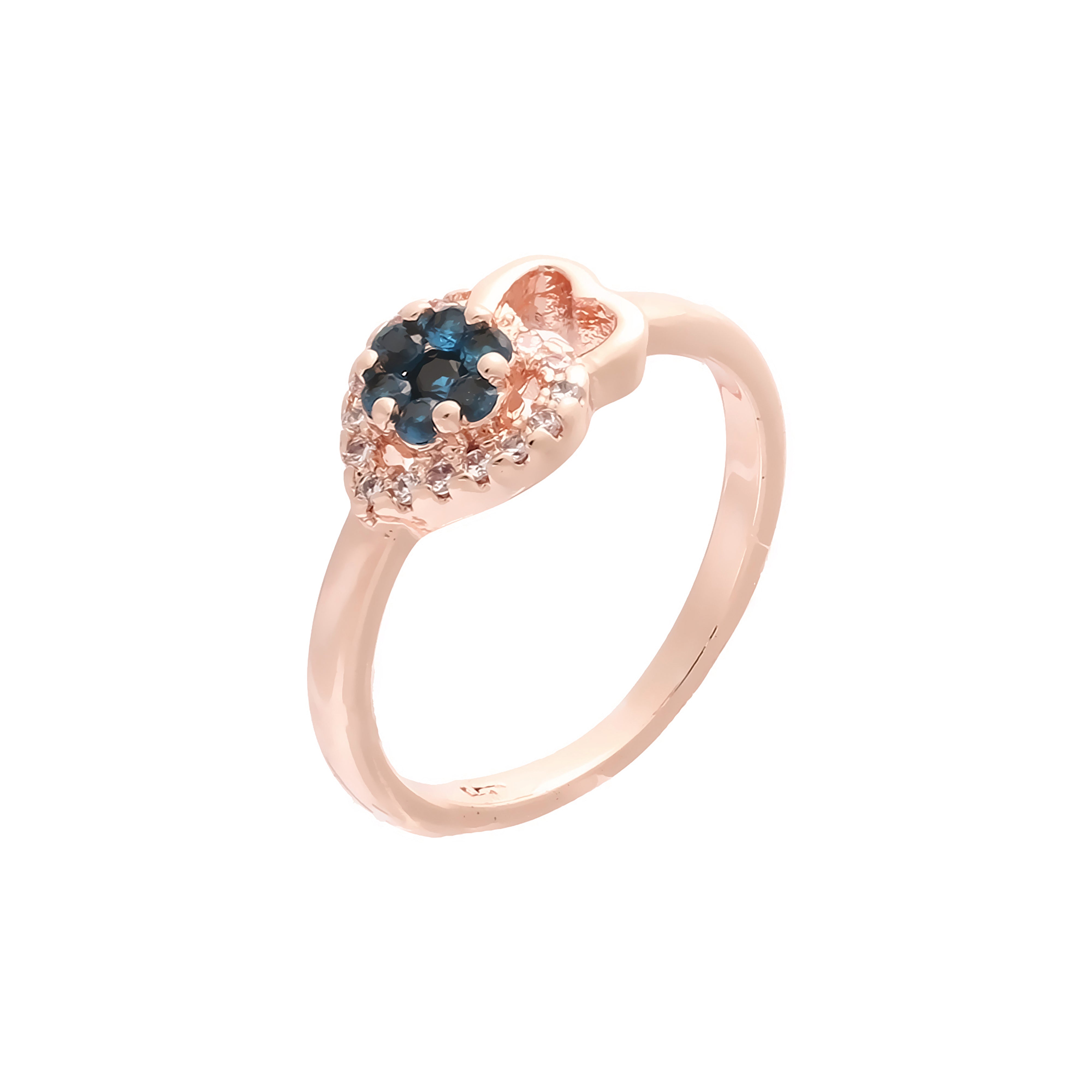 °˿ÅÉîÀ¶ɫ´Ø״»¨ʯ 14K ½ð½äָ£¬¶Æõ¹å½ðÑÕɫ