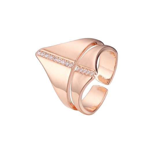 Open rings in 14K Gold, Rose Gold plating colors