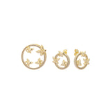 Conjunto de pingente de joias com pingente de borboletas em ouro 14K