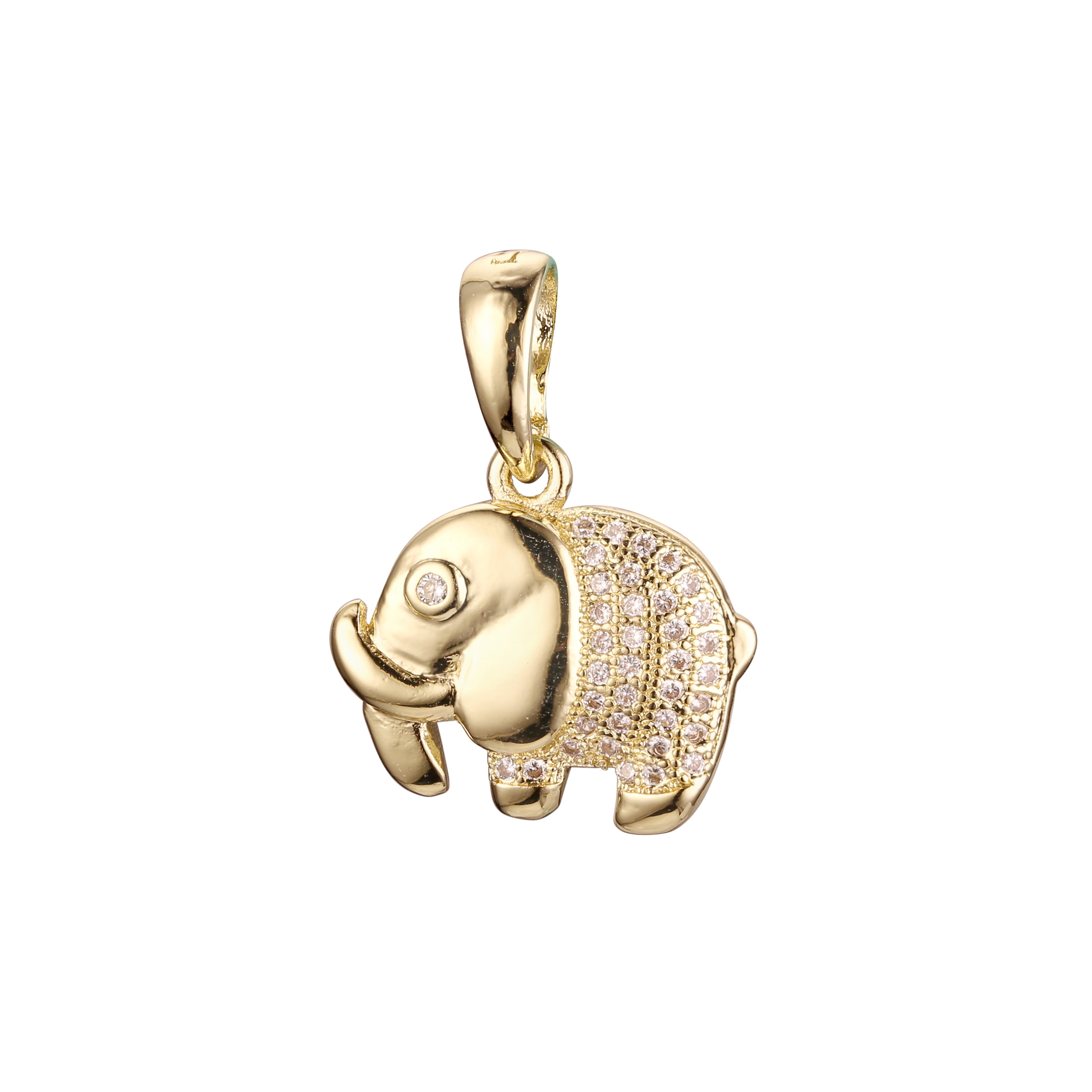 Elephant animal pendant in Rose Gold, 14K Gold plating colors