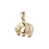 Elephant animal pendant in Rose Gold, 14K Gold plating colors