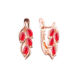 叶簇 CZ 14K 金、玫瑰金、双色耳环