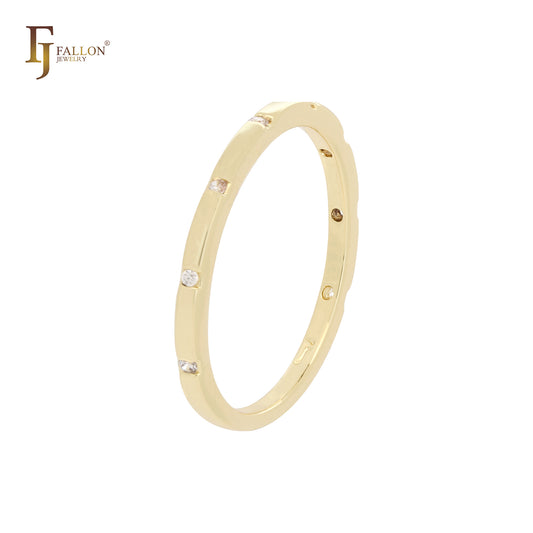 Aliança de casamento eterna em ouro 14K, anéis de ouro rosa