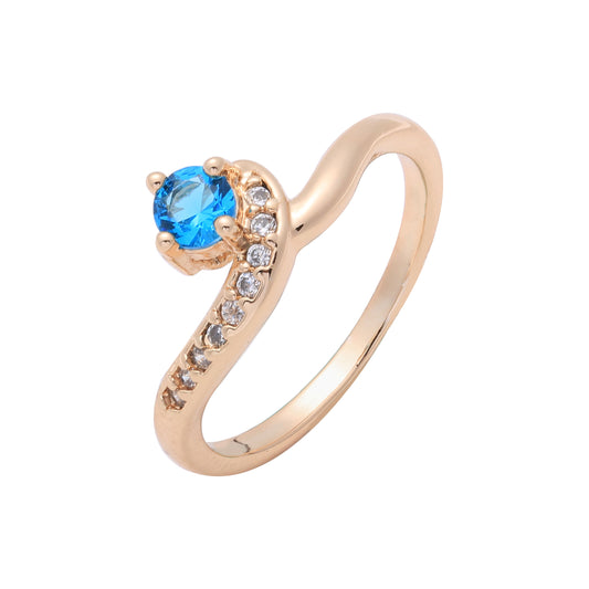Solitaire paved white cz Rose Gold rings