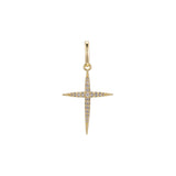 Star cluster white CZs Latin Cross pendant in Rose Gold, 14K Gold plating colors