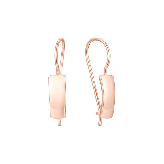 14K ゴールド、ローズゴールド メッキ色のワイヤー フック イヤリング