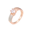 Rose Gold two tone solitaire stone rings