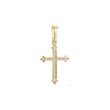 Cluster white CZs 14K Gold Latin Budded Cross Pendant