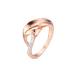 Ros¨¦goldene zweifarbige Moderinge mit f¨¹nf Steinen