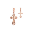Eastern Orthodox Russian budded pendant in 14K Gold, Rose Gold two tone plating colors