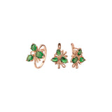 Rose Gold three stones flower set