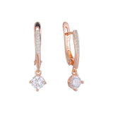 Solitaire drop 14K Gold, Rose Gold, brincos de dois tons