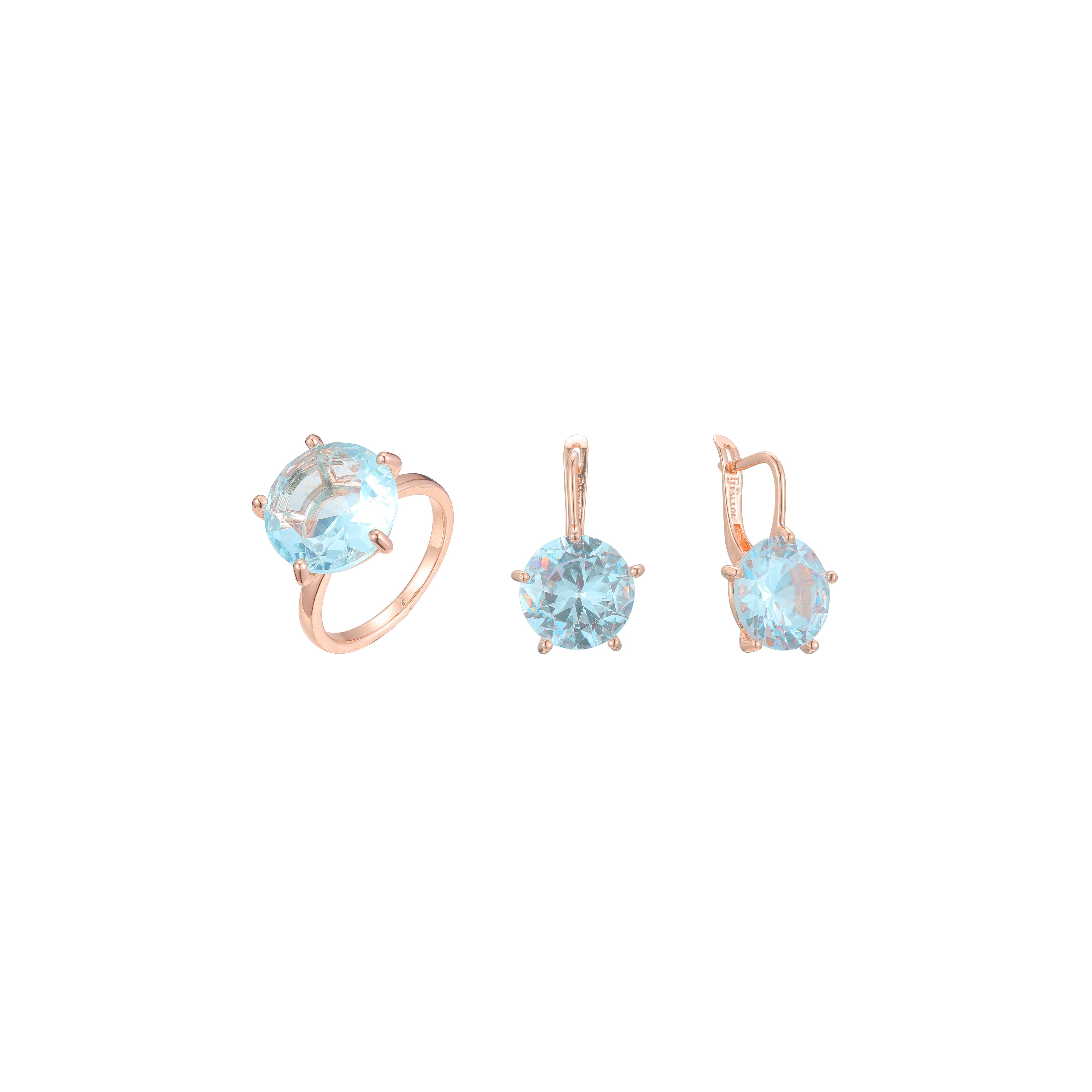 Conjunto de joias de anéis solitários grandes e gigantes minimalistas banhados em cores Rose Gold