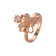 Damen-Cocktailring aus Ros¨¦gold, rund, mit wei?en CZ-Steinen