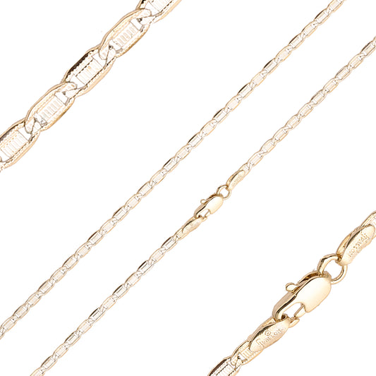 Correntes marteladas com elos Mariner em ouro rosa