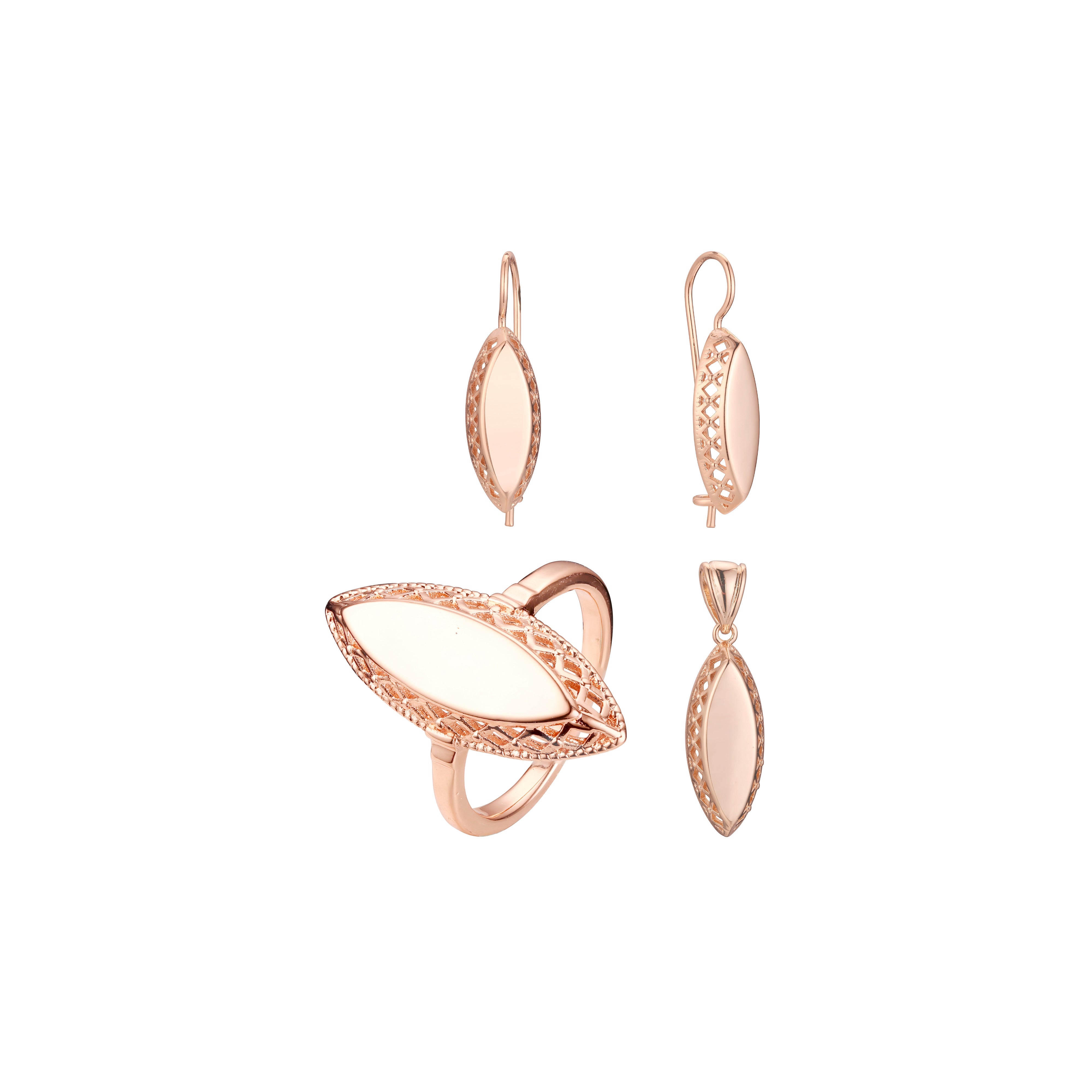 Conjunto renascentista em ouro rosé