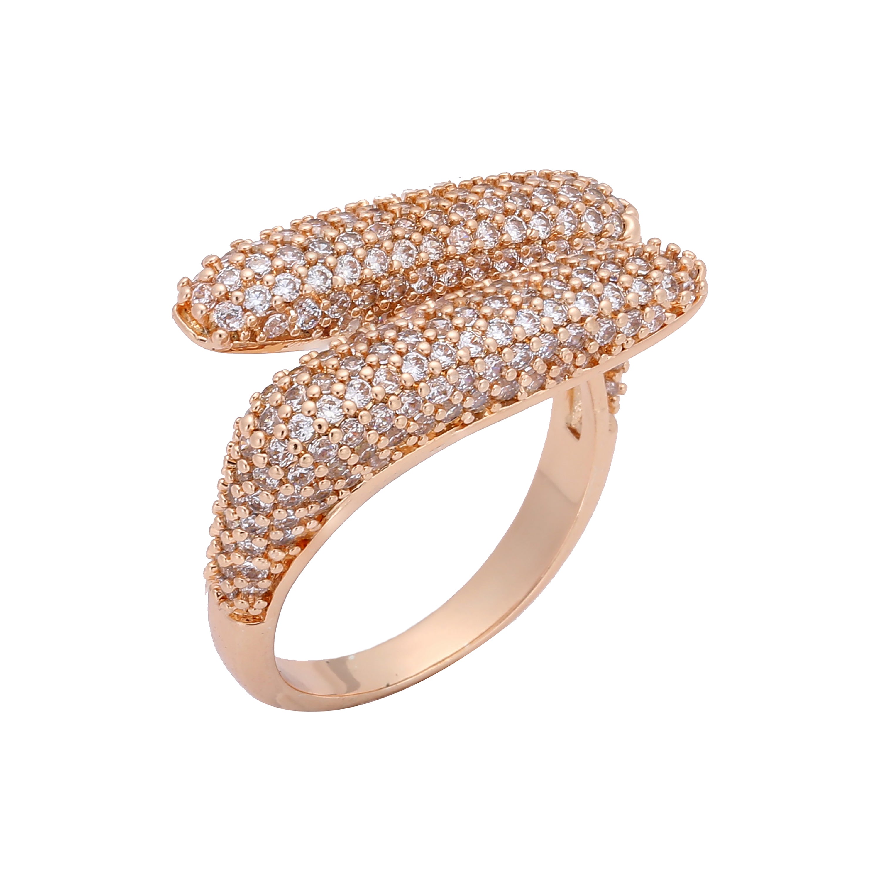 Cluster Sechs tropfenf?rmige Moderinge aus 14 Karat Gold und Ros¨¦gold mit wei?em CZ-Pav¨¦