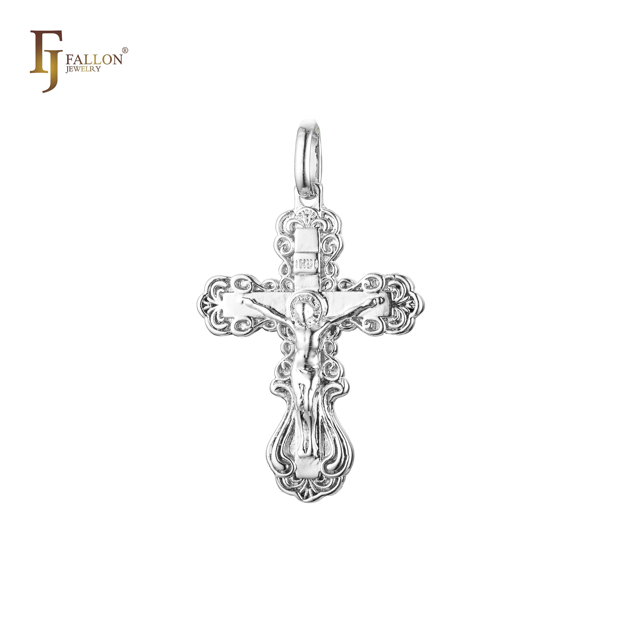 🔥 Eastern Orthodox Russian budded pendant in Rose Gold two tone, 14K Gold plating colors