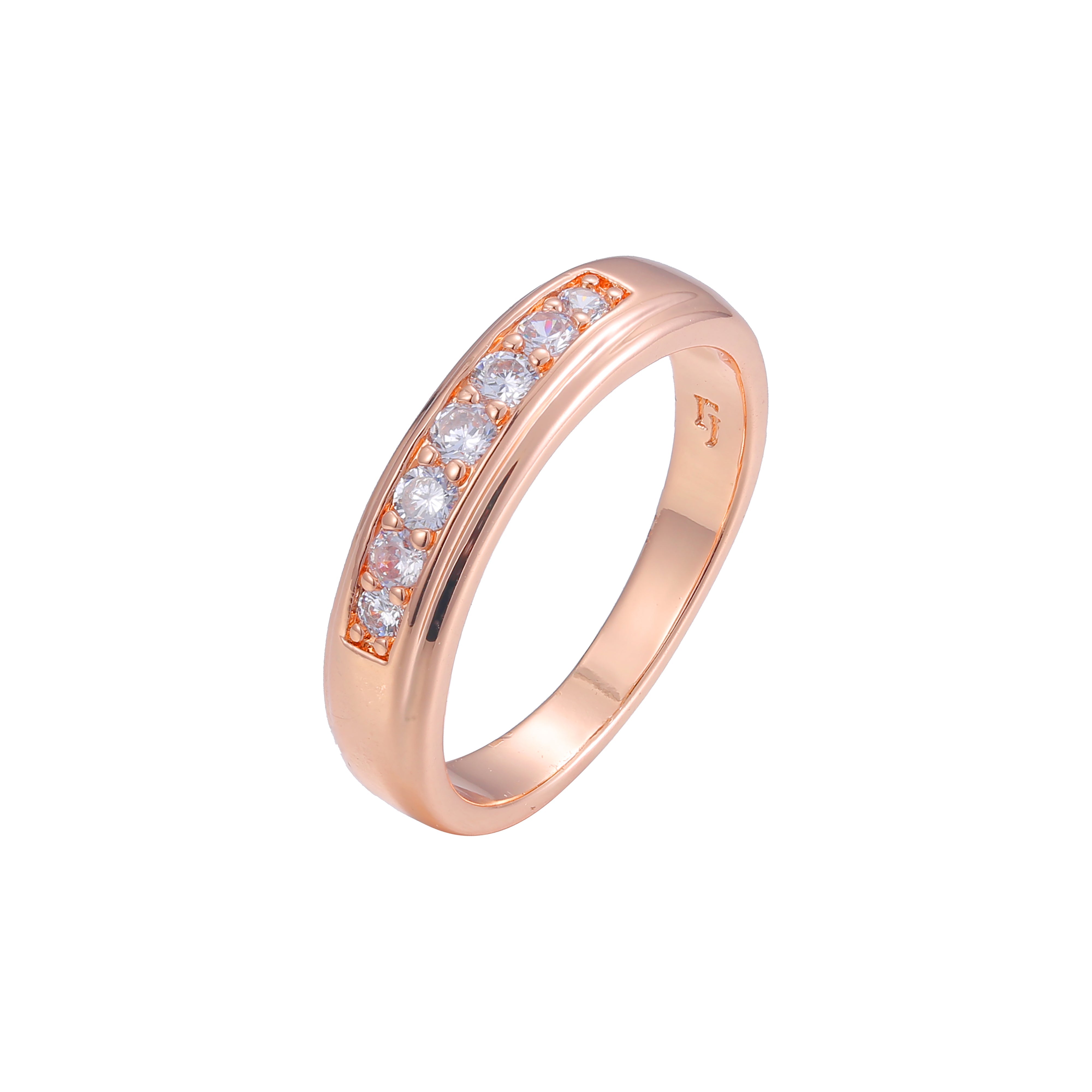 Seven stones rings in Rose Gold, two tone plating colors