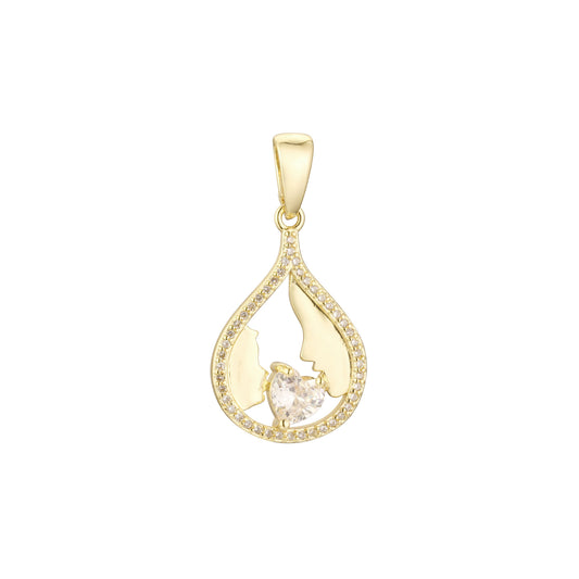 Mother and kid pendant in Rose Gold, 14K Gold, two tone plating colors
