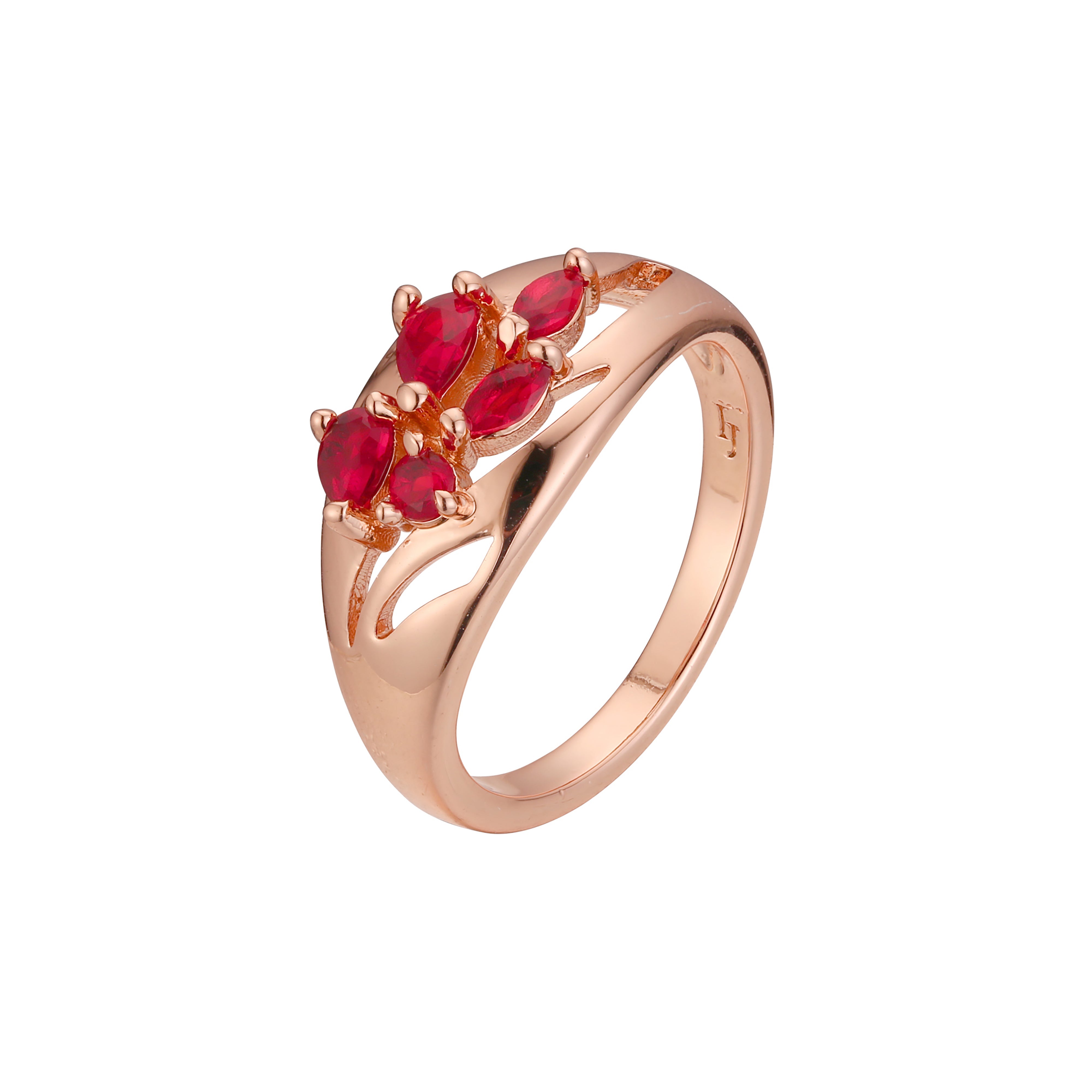 Rose Gold fashion cluster rings