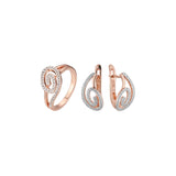 Conjunto de adoquines en espiral de dos tonos de oro rosa