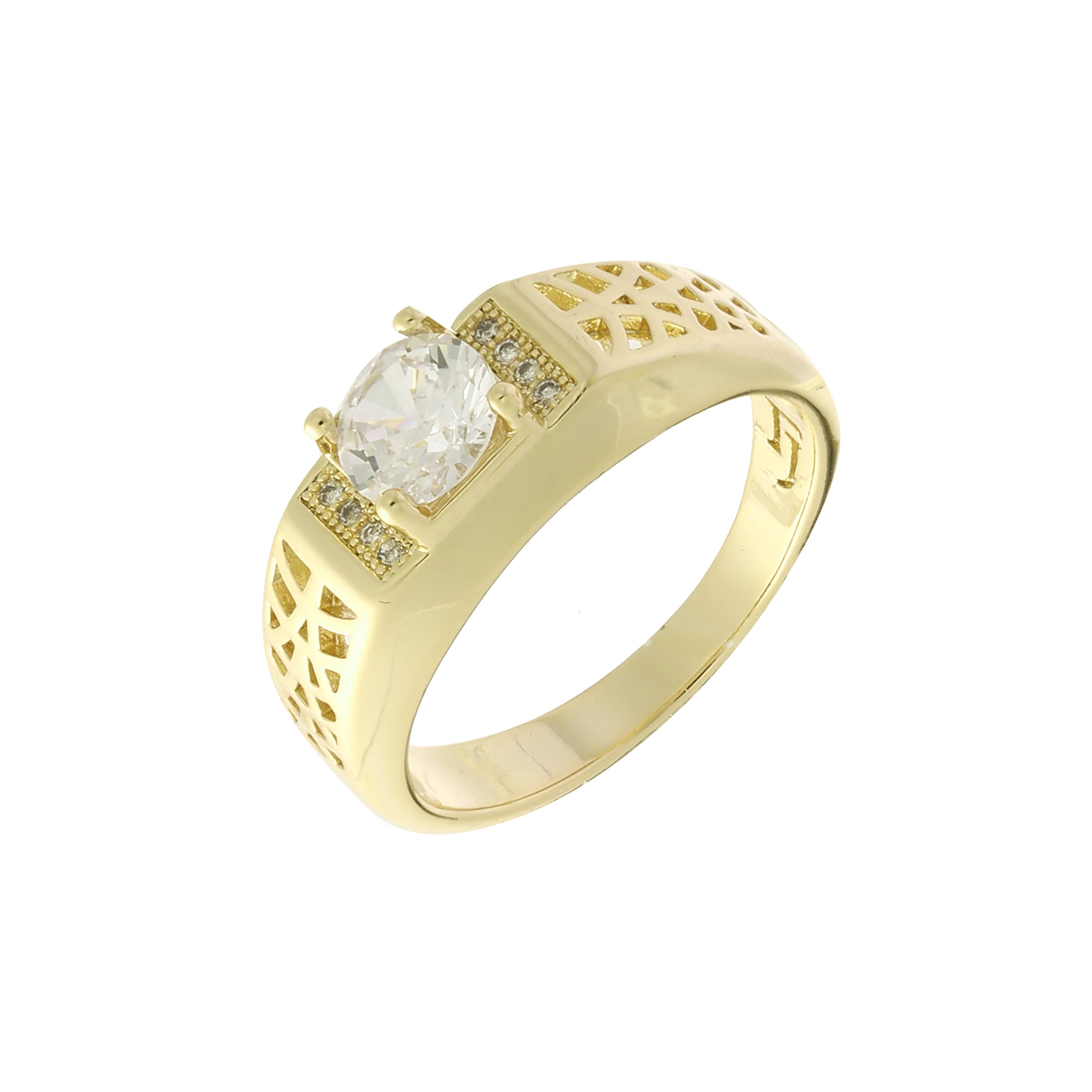 Solitarie men's rings in 14K Gold, Rose Gold plating colors